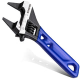 WORKPRO 4 Inch Thin-Jaw Stubby Adjustable Wrench Wide Opening