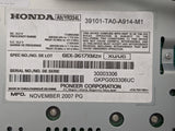 08-09 Honda Accord AM FM Radio Player Audio A/C Control 39101-TA0-A914 WITH CODE OEM - product image