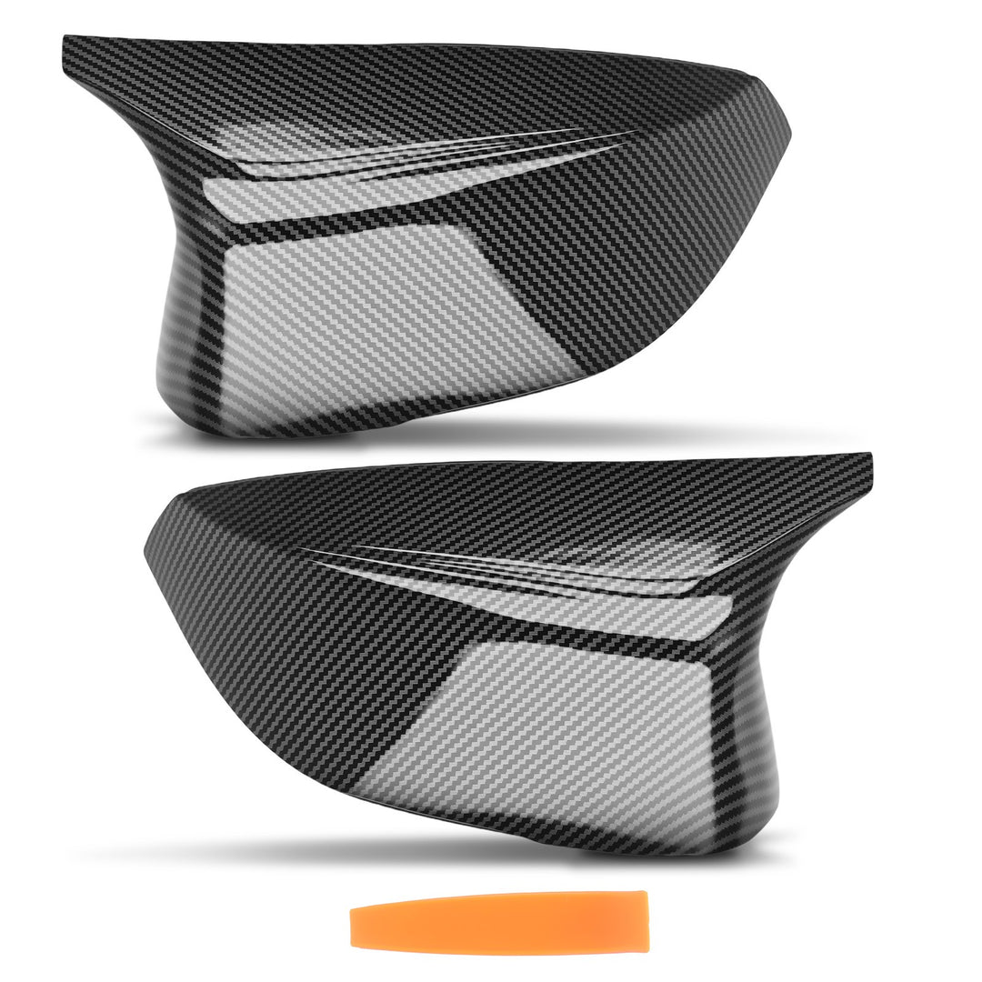 Carbon Fiber Look Mirror Covers for 2014-2021 Infiniti Q50 Q60 and Q70, Pair 96373-4GA0H