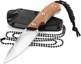 DURATECH 6 Inch Full-Tang Fixed Blade Neck Knife with Sheath and Paracord