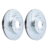 Front Drilled Brake Rotors and Ceramic Pads Kit for 2011-2016 Hyundai Elantra