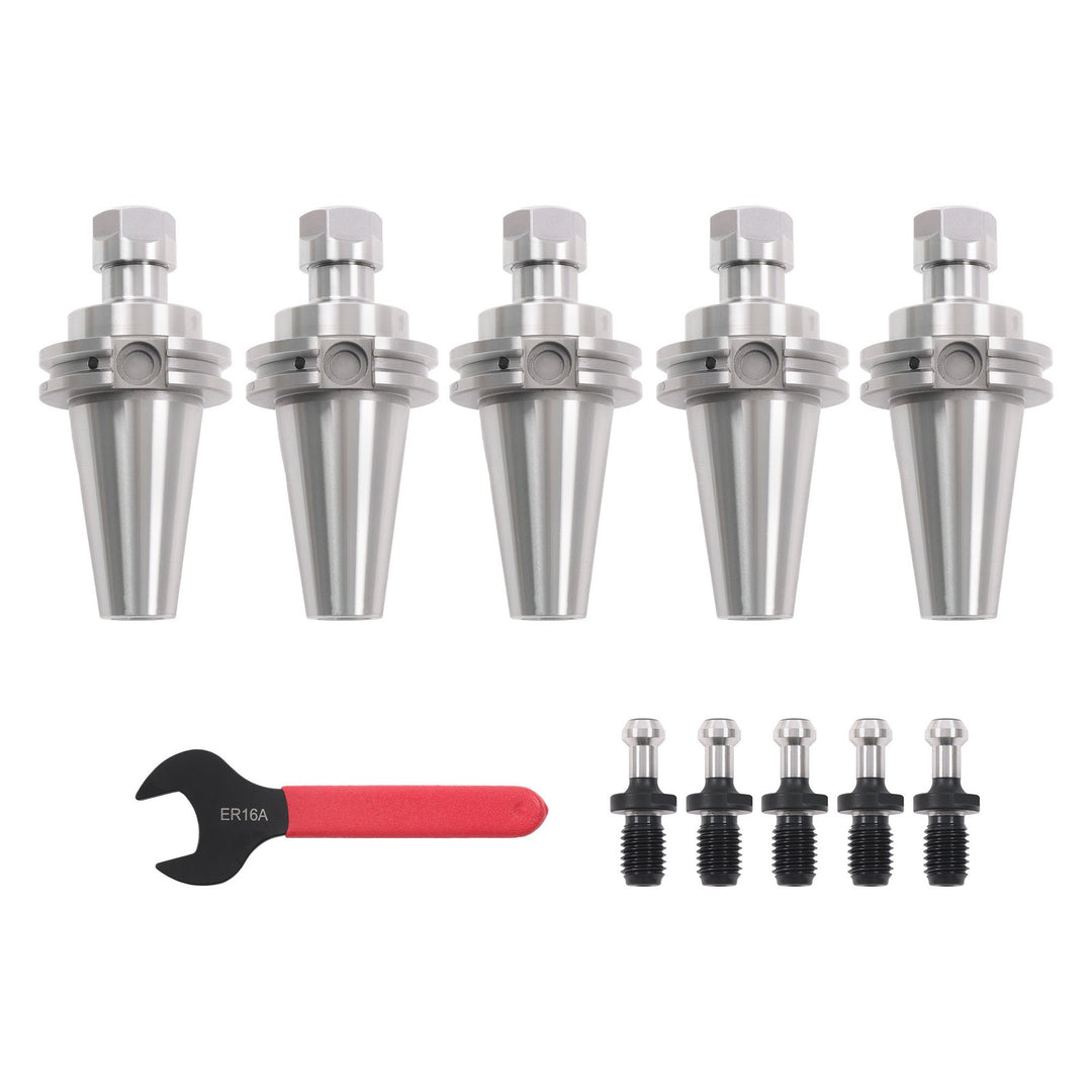 CAT40 ER16 Collet Chuck 5 Pack with Pull Studs G2.5 Balanced