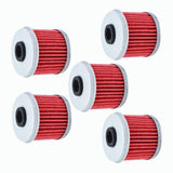 Oil Filter 5 Pack for 2004-2014 Honda TRX450R TRX450ER Sportrax 450 15412-MEN-671