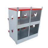4 Compartment Metal Chicken Nesting Box Wall Mount for Hens