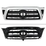 Front Grille and LED Black Headlight Set for 2005-2011 Toyota Tacoma