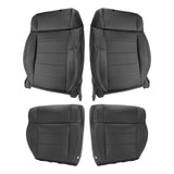 Black Leather Front Seat Cover Set Top and Bottom for 2008-2012 Jeep Wrangler