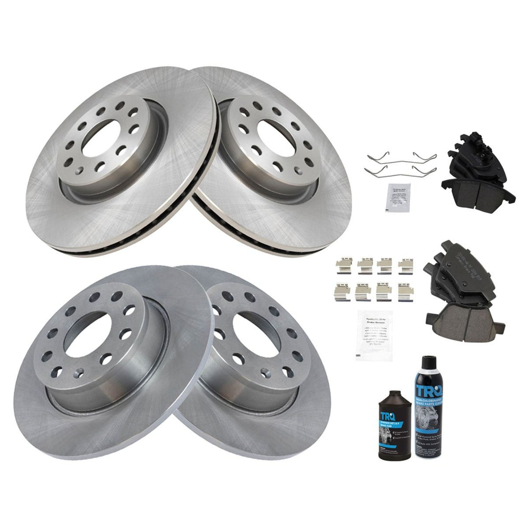 Front & Rear Ceramic Brake Pad & Rotor Kit for 2010-2014 VW Jetta, 2009-2016 Eos & 2012-2014 GTI