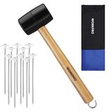 WORKPRO Tent Stakes and 16 oz Rubber Mallet Set