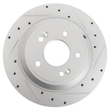 Rear Performance Drilled & Slotted Rotor Pair for 2019-2023 Genesis G70 & 2018-2021 Kia Stinger