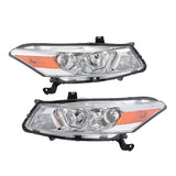 Chrome Amber Corner Projector Headlight Pair for 2008-2012 Honda Accord Coupe 33150-TE0-A01