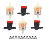 3-Kit 1/4 in Inline Fuel Filter and Shut Off Valve Set for Lawn Mowers