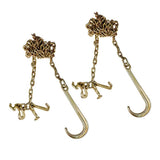 G70 5/16 Inch x 10 Ft Transport Tow Chain with J Hook and Grab Hook 2 Pack
