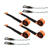 2 Inch x 96 Inch Car Tie Down Straps 4 Pack with Chain Anchors 3300 Lbs