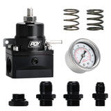 Adjustable Fuel Pressure Regulator 3-70 PSI with Gauge -6AN -8AN FPR88BK