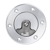 Aircraft Style Pop-Up Fuel Cap with Filler Neck 6-Bolt Flush Mount Silver SLYXG01