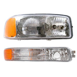 Headlights Set fits GMC Sierra Pickup Yukon & Yukon XL 4 Pc with Park Signal Lights 1224-0151C4 - product image