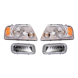 Brock Headlight Set with Chrome Bezel-Retangular Fog Lights for F-150 3225-0009LRCC4 - product image