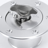 Aircraft Style Pop-Up Fuel Cap with Filler Neck 6-Bolt Flush Mount Silver SLYXG01