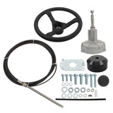 12 Ft Rotary Steering System Kit with 12.4 Inch Wheel for Outboard Boats SS13712