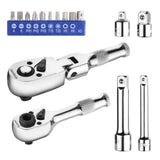 WORKPRO 16-Piece Flex-Head Stubby Ratchet and Bit Driver Set