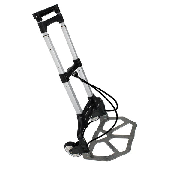 Black Aluminum Luggage Cart Folding Dolly Push Truck Hand Collapsible New