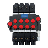 4 Spool 12V DC Double Acting Solenoid Hydraulic Control Valve 3600 PSI 13 GPM