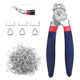 WORKPRO Bent Hog Ring Pliers with 500 Pieces 3/4 Inch Hog Rings