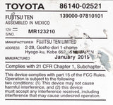 2017-19 Toyota Corolla OEM AM/FM Radio Multimedia Player Part 8614002521 Face 100639 - product image