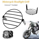 7" Motorcycle Retro Vintage Headlight Metal Mesh Grill Protector Guard Cover – product image
