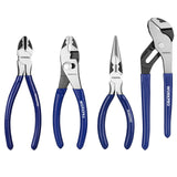 WORKPRO 4-Piece Pliers Set Needle Nose, Slip Joint, Groove Joint and Diagonal