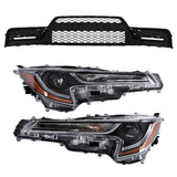 LED Headlight Pair and Front Lower Grille Set for 2023-2024 Toyota Corolla