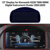 15" Display for Kenworth K220 W990 T680 Digital Instrument Cluster