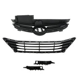 Front Upper and Lower Grille with Bumper Bracket for 2014-2016 Hyundai Elantra