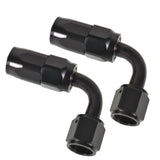 -6AN 90 Degree Swivel Hose End Fitting 2 Pack Black