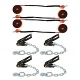 2 Inch x 96 Inch Car Tie Down Straps 4 Pack with Chain Anchors 3300 Lbs