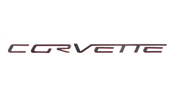 Rear Bumper Fills Inserts Letters Emblems 3D Badge for 2005-2013 C6 Corvette (Black Red)