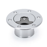 Aircraft Style Pop-Up Fuel Cap with Filler Neck 6-Bolt Flush Mount Silver SLYXG01