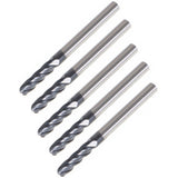 1/8 Inch 4 Flute Ball Nose Carbide End Mill 5 Pack 1-1/2 Inch OAL