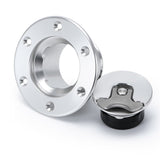 Aircraft Style Pop-Up Fuel Cap with Filler Neck 6-Bolt Flush Mount Silver SLYXG01