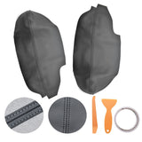 Black Faux Leather Front Door Armrest Cover Pair for 2010-2014 Acura TSX