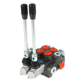 2 Spool Hydraulic Monoblock Control Valve Double Acting 11 GPM SAE Ports