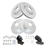 Front and Rear Brake Pad and Rotor Kit for 2012-2016 Honda CR-V FWD