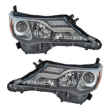 Black Halogen Projector Headlight Pair for 2013-2015 Toyota RAV4 811100R042