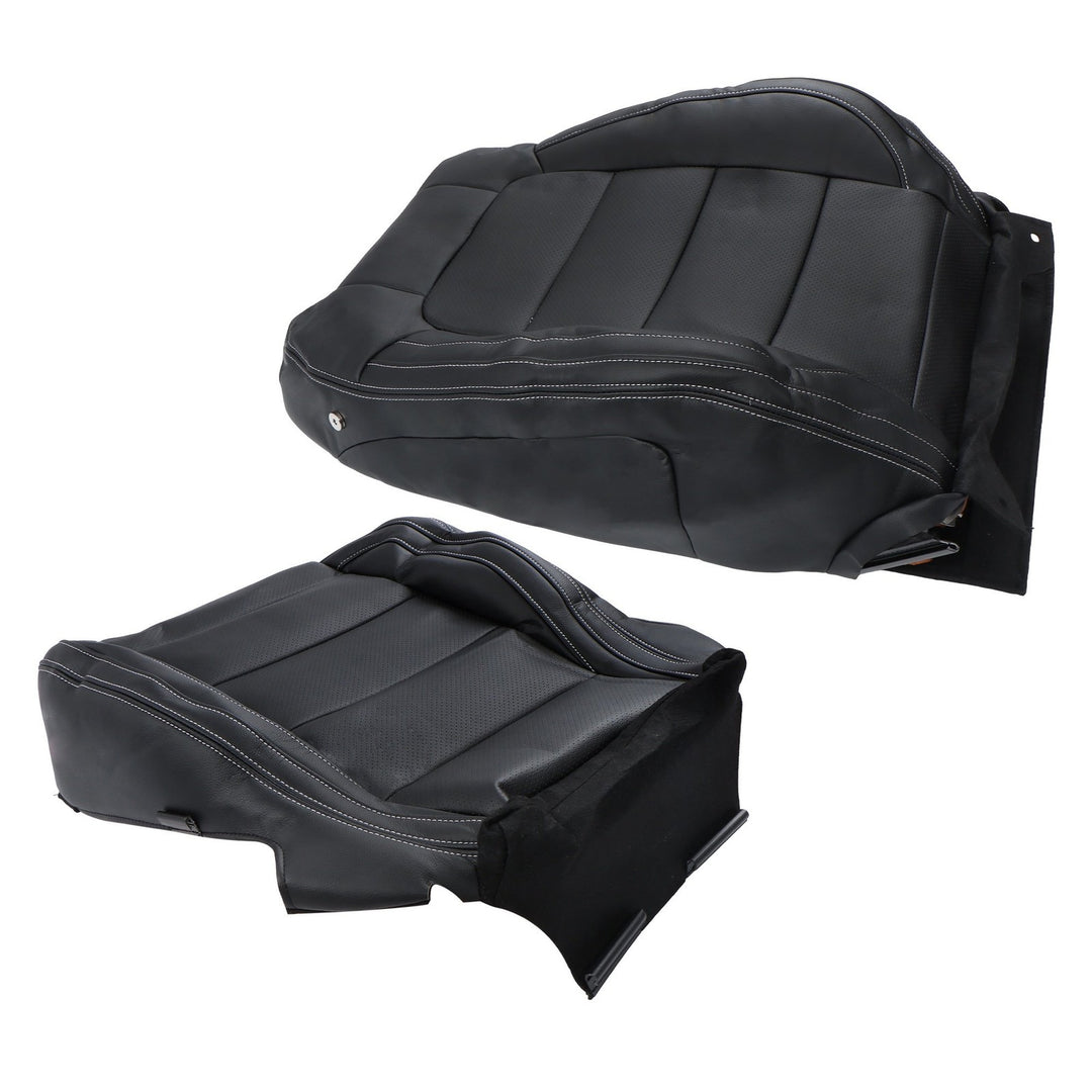 Right Passenger Side Bottom and Top Seat Cover Black for 2015-2023 Ford Mustang