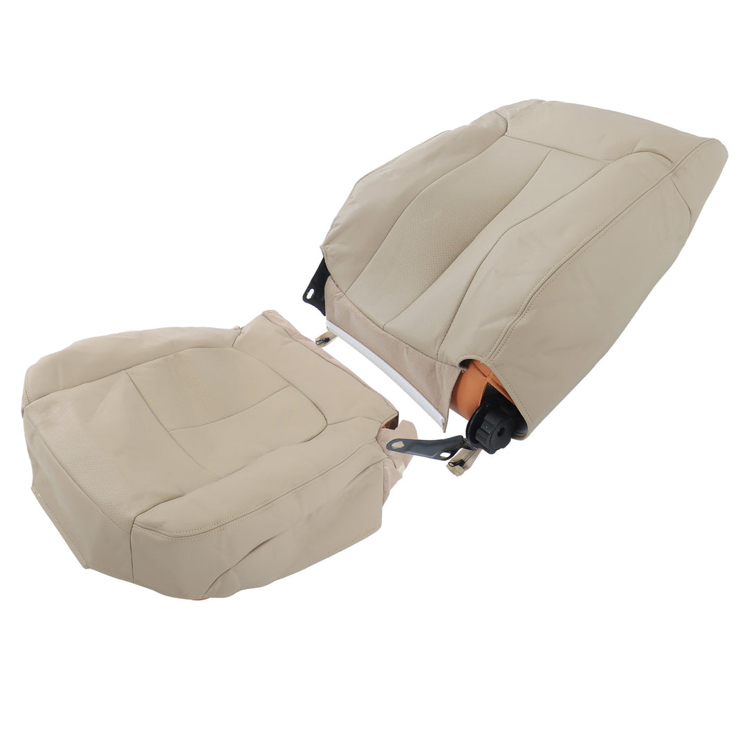 Driver Bottom and Top Leather Seat Covers Tan for 2009-2014 Ford F-150 Lariat