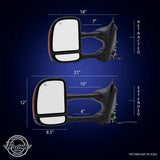 Power Towing Mirror For 2003-2005 Excursion Extendable Dual Arms-Double Swing 3332-4699R - product image
