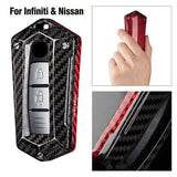 Carbon Fiber Remote Fob Smart Key Case Cover For Nissan Infiniti GTR 370Z Q50 – product image