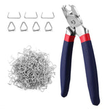 WORKPRO Bent Hog Ring Pliers with 500 Pieces 3/4 Inch Hog Rings