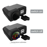 Motorcycle Dual USB Mobile Phone Charger With Color digital Screen Temperature – product image 4