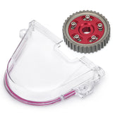 Clear Timing Belt Cover and Adjustable Cam Gear for 1996-2000 Honda Civic D15 D16 SOHC 6337